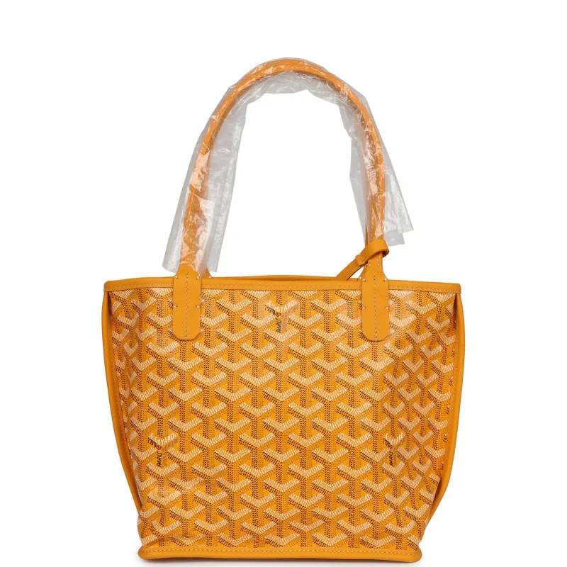 GOYARD GOYARDINE YELLOW ANJOU MINI BAG PALLADIUM HARDWARE