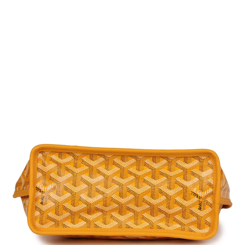GOYARD GOYARDINE YELLOW ANJOU MINI BAG PALLADIUM HARDWARE