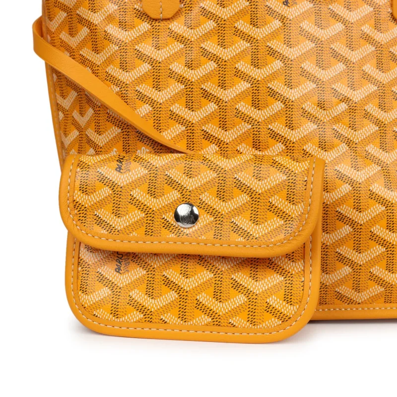 GOYARD GOYARDINE YELLOW ANJOU MINI BAG PALLADIUM HARDWARE
