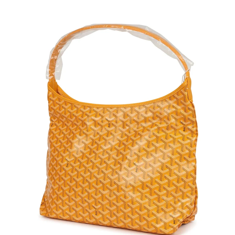 GOYARD GOYARDINE YELLOW BOHEME HOBO BAG PALLADIUM HARDWARE