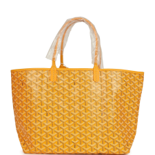 GOYARD GOYARDINE YELLOW SAINT LOUIS PM TOTE BAG PALLADIUM HARDWARE