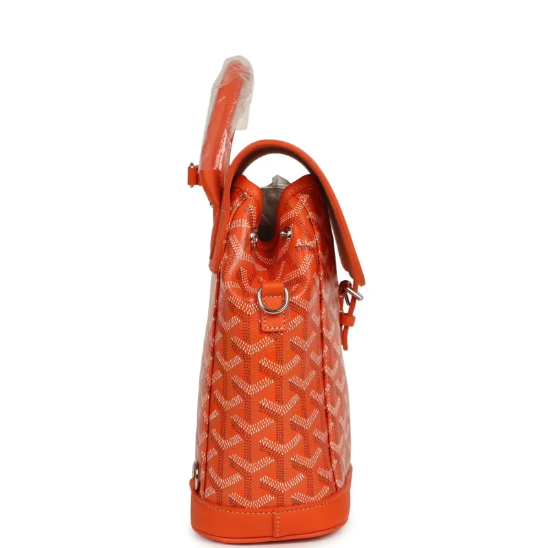 GOYARD GOYARDINE CANVAS ORANGE MINI ALPIN BACKPACK PALLADIUM HARDWARE