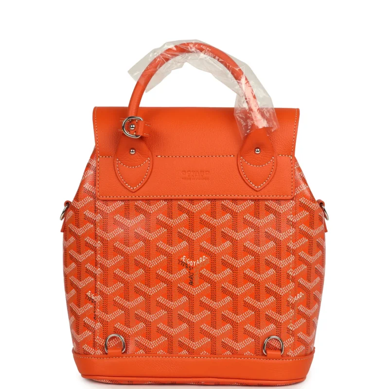 GOYARD GOYARDINE CANVAS ORANGE MINI ALPIN BACKPACK PALLADIUM HARDWARE