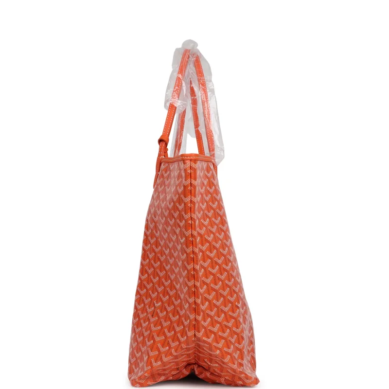 GOYARD GOYARDINE ORANGE SAINT LOUIS GM TOTE BAG PALLADIUM HARDWARE