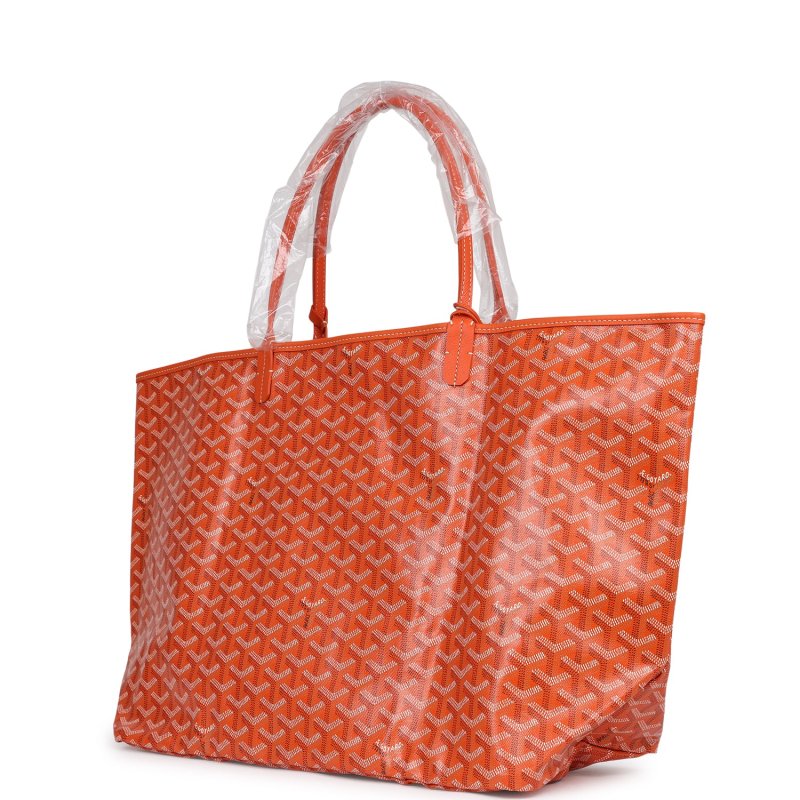 GOYARD GOYARDINE ORANGE SAINT LOUIS GM TOTE BAG PALLADIUM HARDWARE
