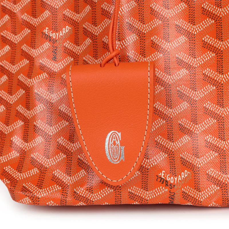 GOYARD GOYARDINE ORANGE SAINT LOUIS GM TOTE BAG PALLADIUM HARDWARE