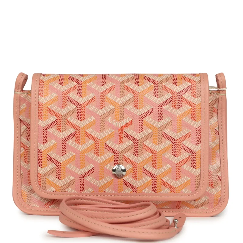GOYARD PLUMET POCKET WALLET POWDER PINK GOYARDINE PALLADIUM HARDWARE