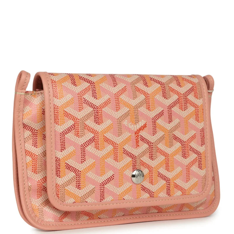 GOYARD PLUMET POCKET WALLET POWDER PINK GOYARDINE PALLADIUM HARDWARE