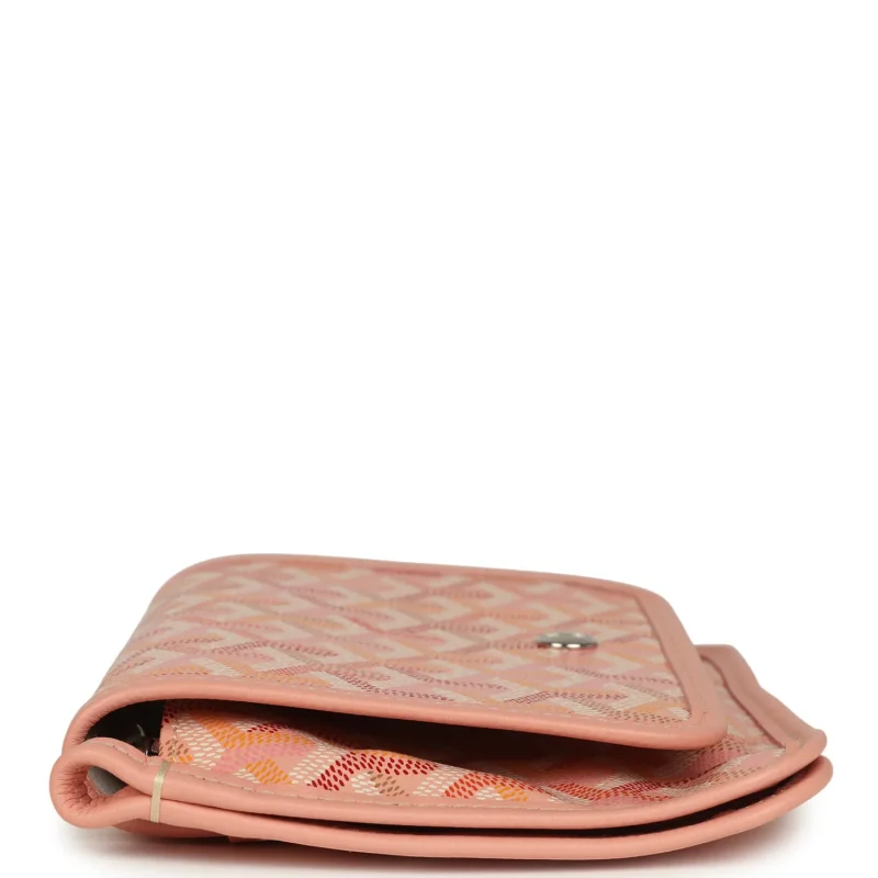 GOYARD PLUMET POCKET WALLET POWDER PINK GOYARDINE PALLADIUM HARDWARE