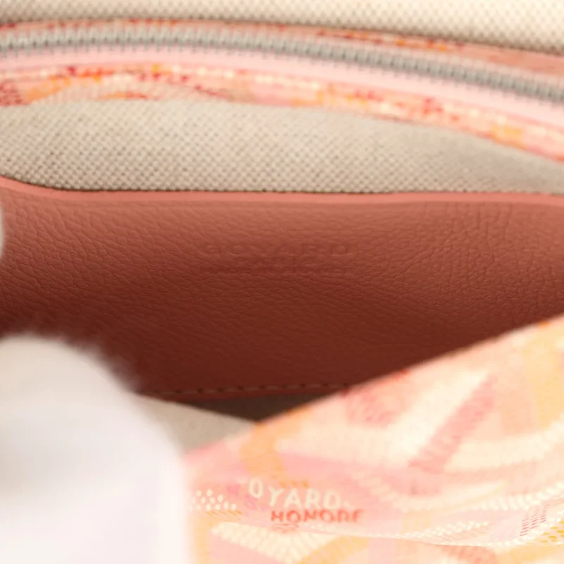 GOYARD PLUMET POCKET WALLET POWDER PINK GOYARDINE PALLADIUM HARDWARE