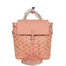 GOYARD GOYARDINE CANVAS POWDER PINK MINI ALPIN BACKPACK PALLADIUM HARDWARE