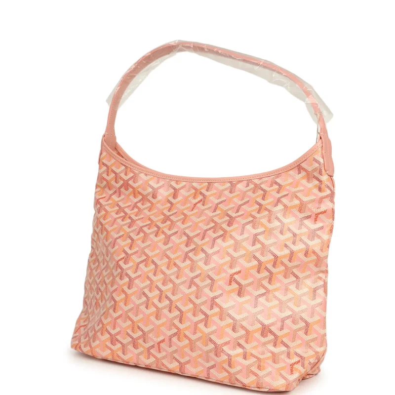 GOYARD GOYARDINE POWDER PINK BOHEME HOBO BAG PALLADIUM HARDWARE