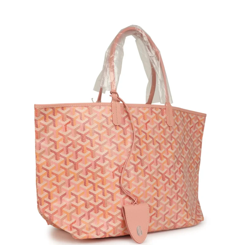 GOYARD GOYARDINE POWDER PINK SAINT LOUIS PM TOTE PALLADIUM HARDWARE