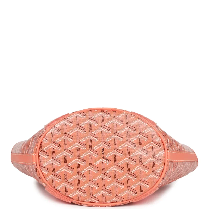 GOYARD GOYARDINE BELHARRA PM CORAL TOTE PALLADIUM HARDWARE