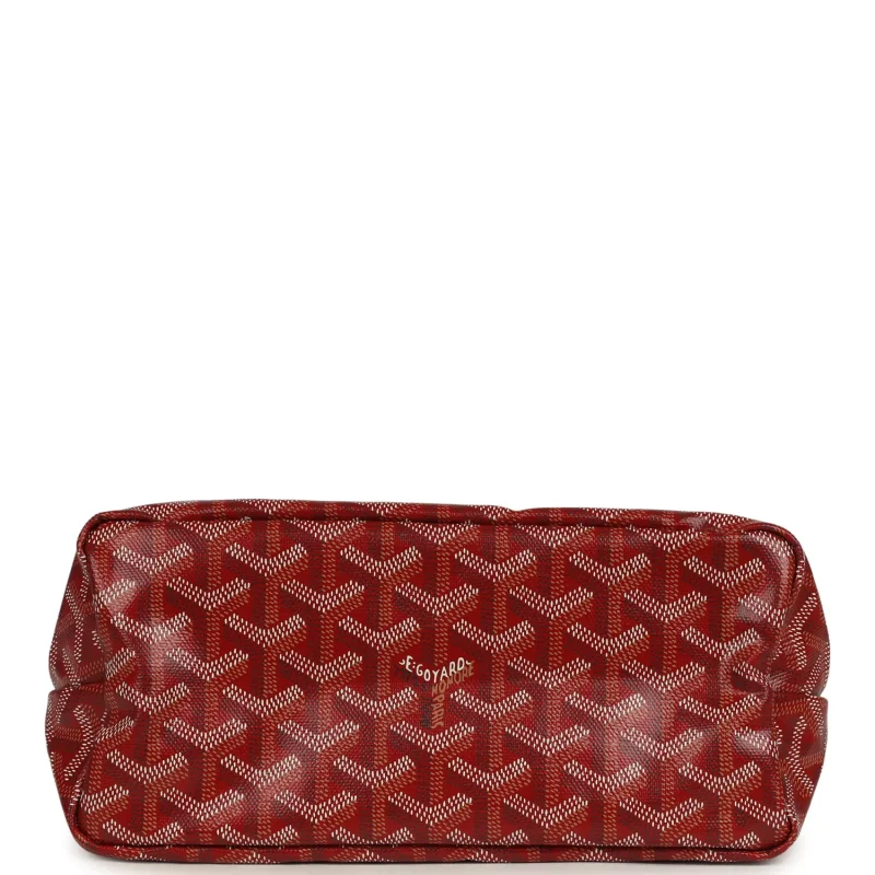 GOYARD GOYARDINE RED BOHEME MINI HOBO BAG PALLADIUM HARDWARE