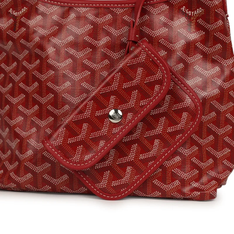 GOYARD GOYARDINE RED BOHEME MINI HOBO BAG PALLADIUM HARDWARE