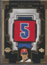 UPPER DECK SWEET SPOT PAT BURRELL BASEBALL CARD PB1 WITH PATCHES - RARE COLLECTIBLE 2003
