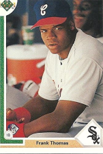 UPPER DECK CHICAGO WHITE SOX BASEBALL CARD FREE SHIPPING 1991 FRANK THOMAS ROOKIE CARD 246