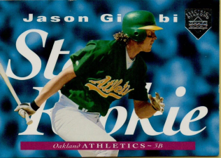 UPPER DECK JASON GIAMBI STAR ROOKIE BASEBALL CARD 222 OAKLAND ATHLETICS FREE SHIP 1995
