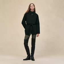 HERMES TRENCH MODULAR CASHMERE COAT VERT ANGLAIS