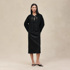 HERMES CASHMERE EMBROIDERED JACKET NOIR