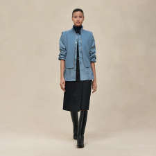 HERMES "CHAINE D'ANCRE" SLEEVELESS VEST BLEU ADRIATIQUE