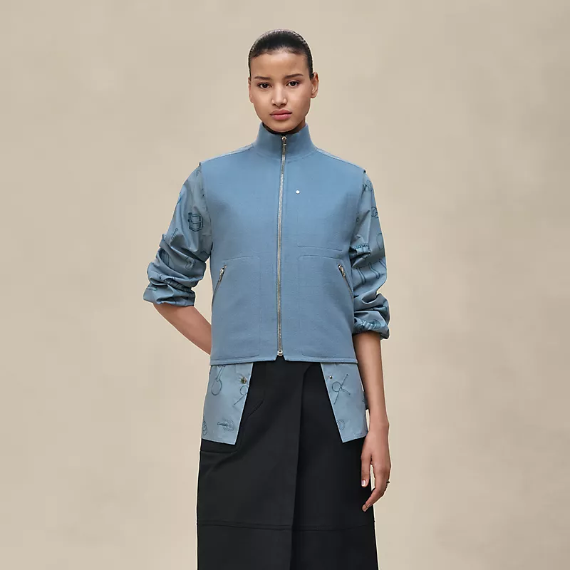 HERMES "CHAINE D'ANCRE" SLEEVELESS VEST BLEU ADRIATIQUE