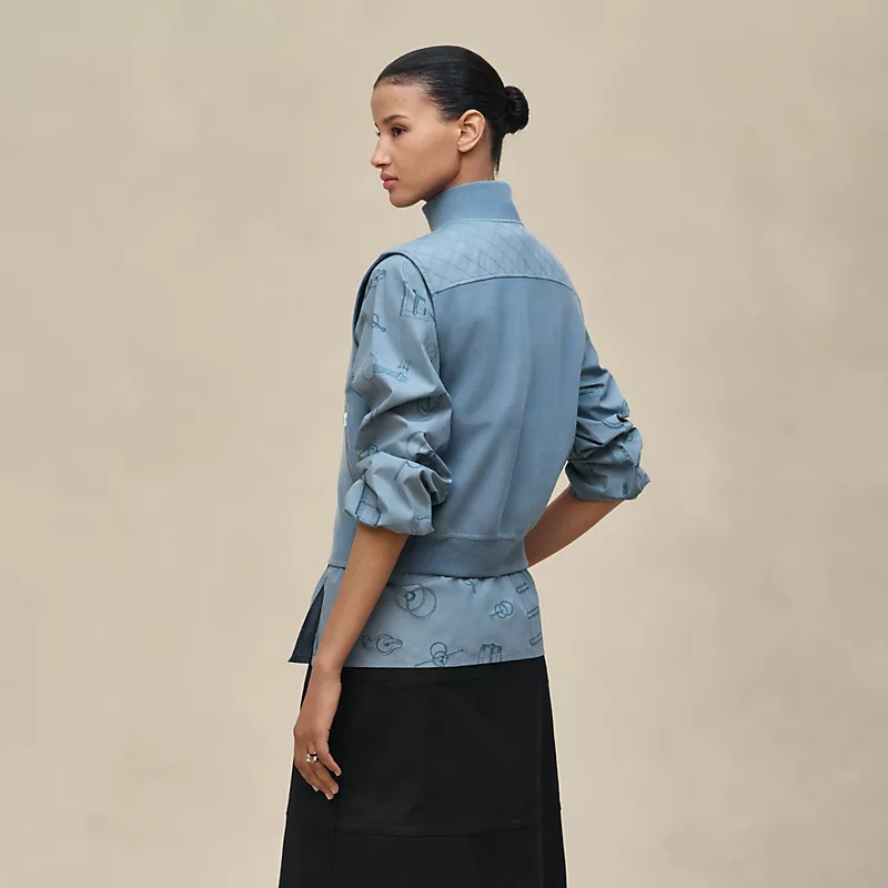 HERMES "CHAINE D'ANCRE" SLEEVELESS VEST BLEU ADRIATIQUE