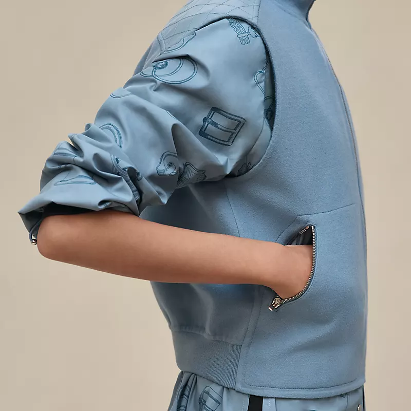 HERMES "CHAINE D'ANCRE" SLEEVELESS VEST BLEU ADRIATIQUE