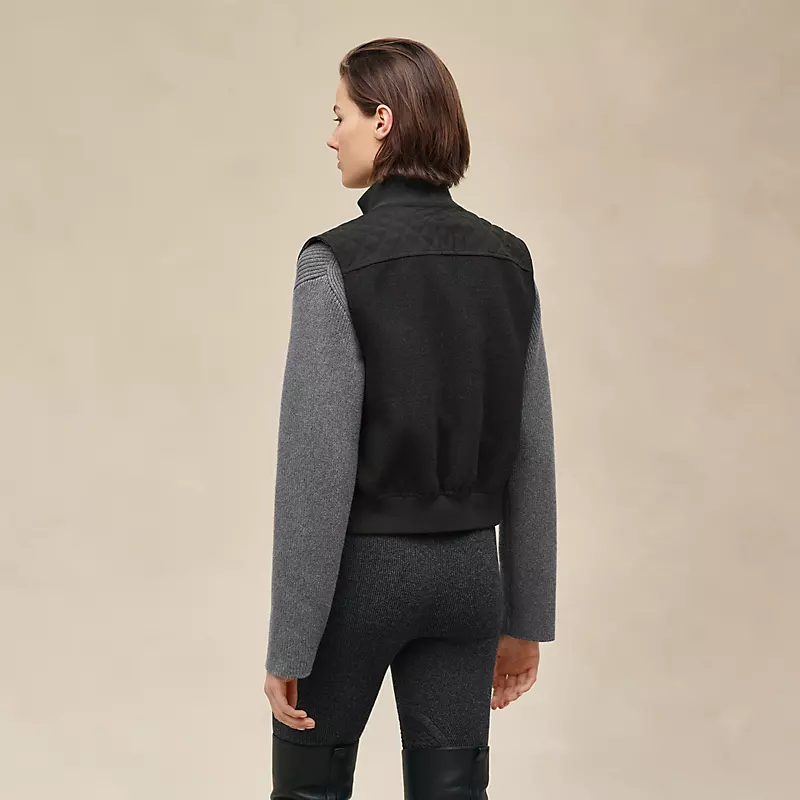 HERMES "CHAINE D'ANCRE" SLEEVELESS VEST GRIS OBSCUR