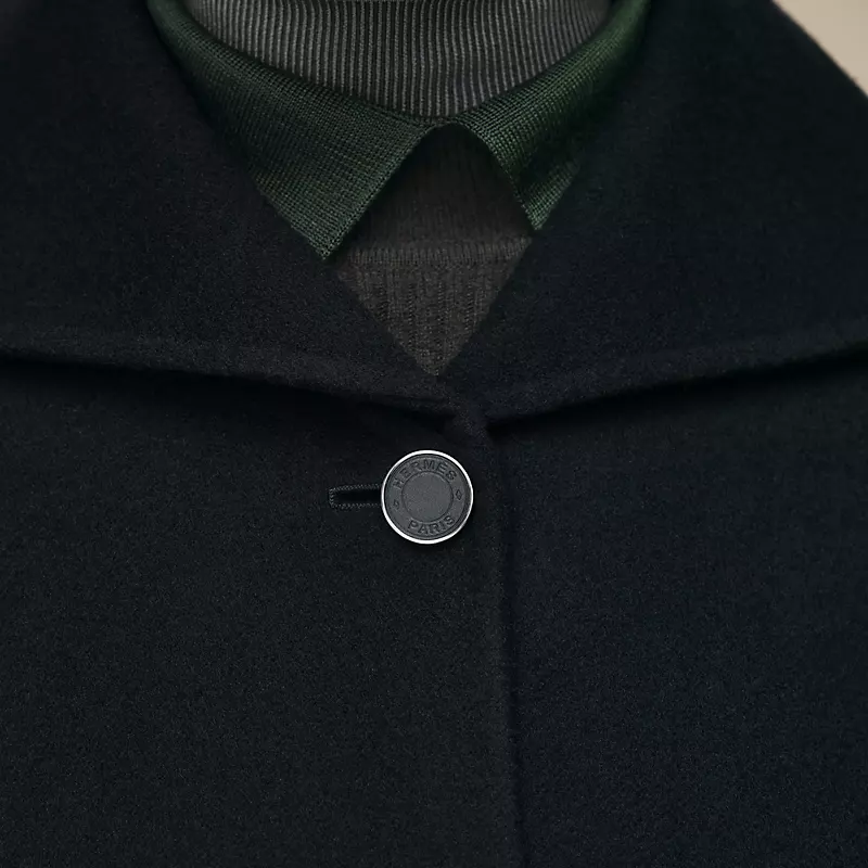 HERMES LONG CASHMERE COAT NOIR