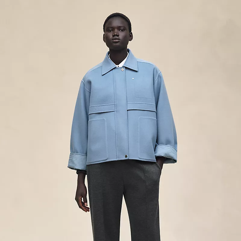HERMES "CHAINE D'ANCRE" SHORT COAT BLEU ADRIATIQUE
