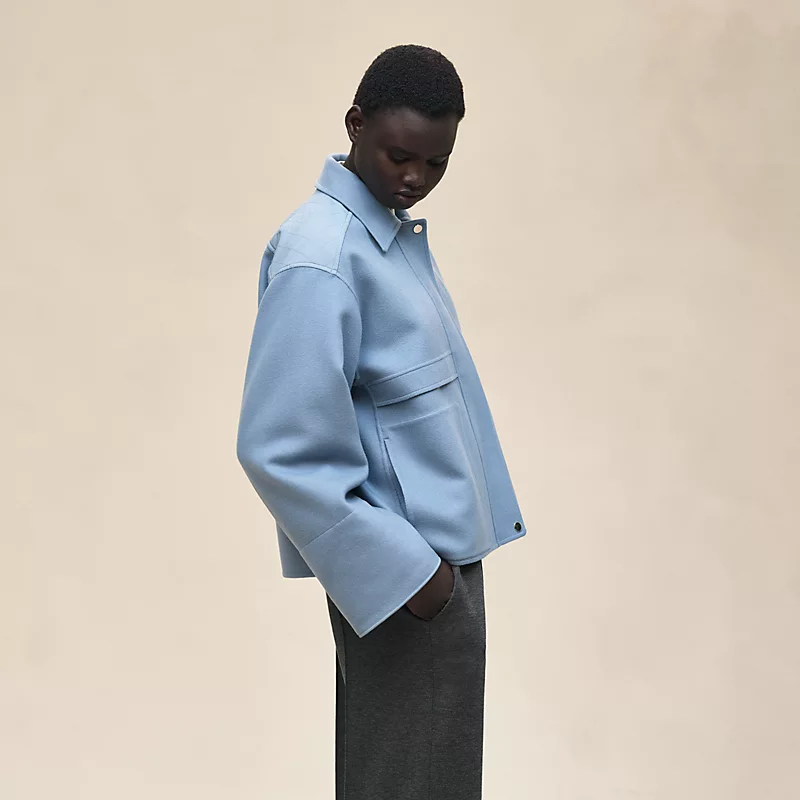 HERMES "CHAINE D'ANCRE" SHORT COAT BLEU ADRIATIQUE