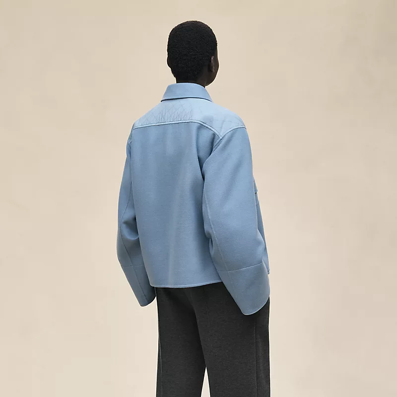HERMES "CHAINE D'ANCRE" SHORT COAT BLEU ADRIATIQUE