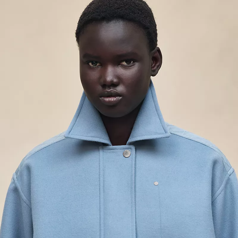 HERMES "CHAINE D'ANCRE" SHORT COAT BLEU ADRIATIQUE