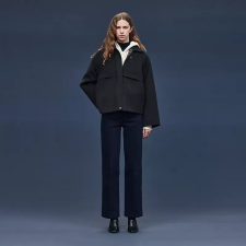 HERMES "CHAINE D'ANCRE" SHORT COAT GRIS OBSCUR