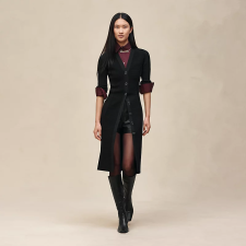 HERMES MID-LENGTH BUTTONED DRESS NOIR