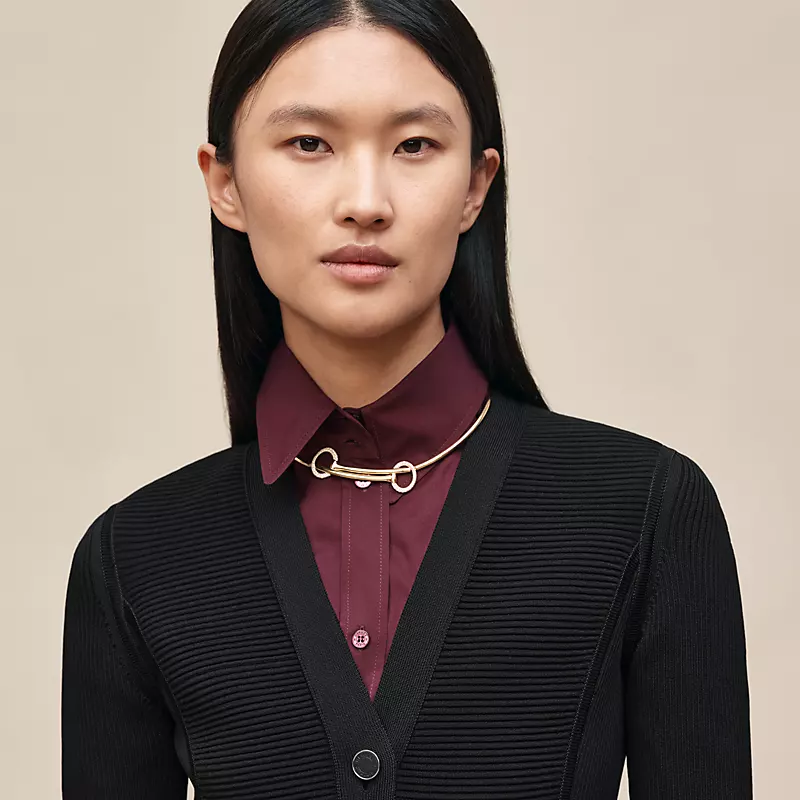 HERMES MID-LENGTH BUTTONED DRESS NOIR