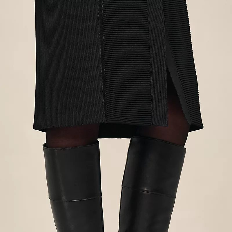 HERMES MID-LENGTH BUTTONED DRESS NOIR