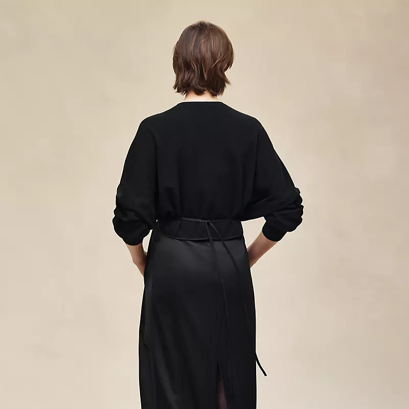 HERMES WRAP CASHMERE CARDIGAN NOIR