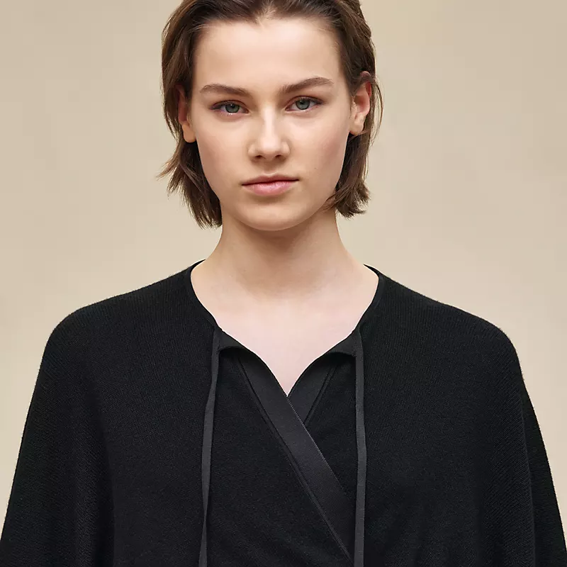 HERMES WRAP CASHMERE CARDIGAN NOIR