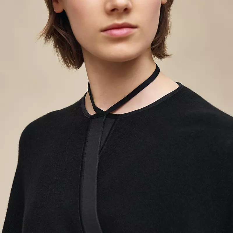 HERMES WRAP CASHMERE CARDIGAN NOIR