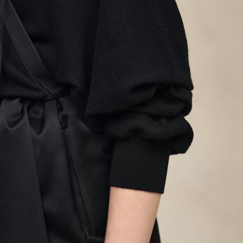 HERMES WRAP CASHMERE CARDIGAN NOIR