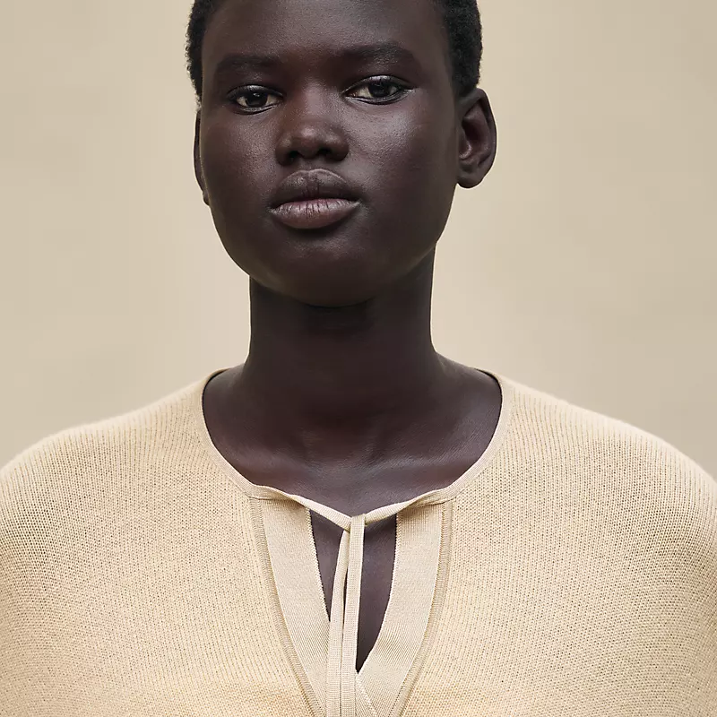 HERMES WRAP CASHMERE CARDIGAN BEIGE LUMIèRE