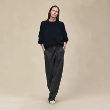 HERMES CASHMERE LONG-SLEEVE SWEATER BLEU NOIR
