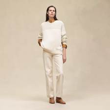 HERMES CASHMERE LONG-SLEEVE SWEATER BLANC NATUREL
