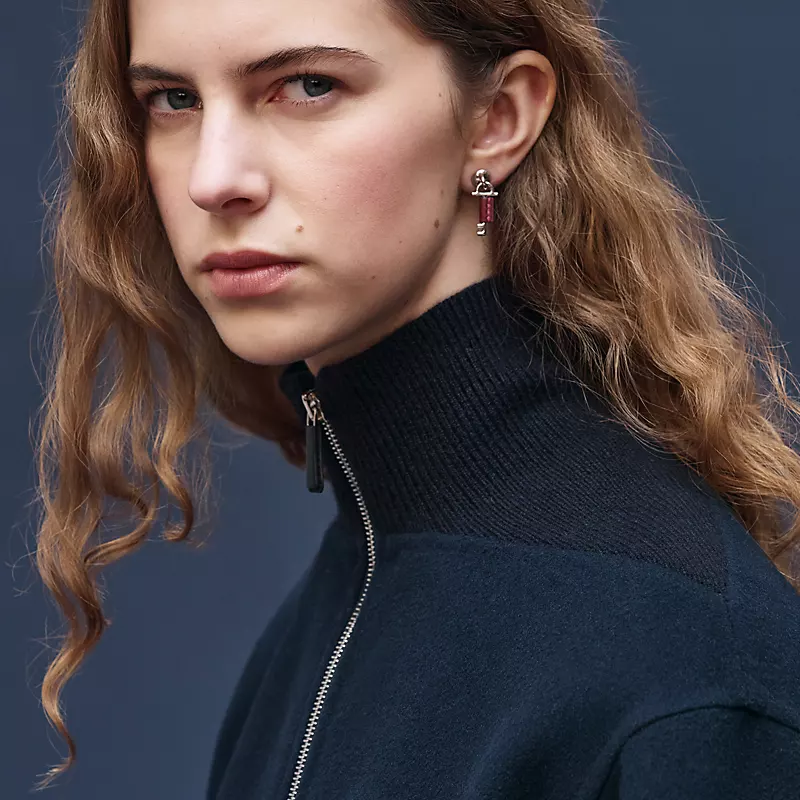 HERMES SHORT EQUESTRIAN CASHMERE COAT BLEU NOIR