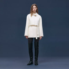 HERMES TRENCH MODULAR CASHMERE COAT BLANC NATUREL