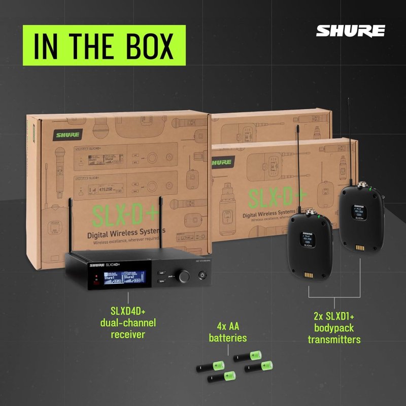 SHURE SLXD14D DUAL DIGITAL WIRELESS MICROPHONE SYSTEM G57 BAND - RELIABLE AUDIO SOLUTION