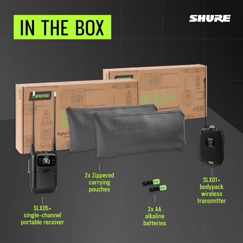 SHURE SLXD15 PORTABLE DIGITAL WIRELESS SYSTEM G57 BAND RELIABLE WIRELESS MICROPHONE SYSTEM